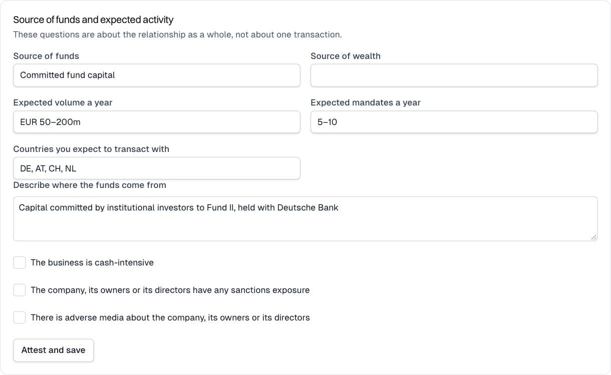 Funder: Source of funds and expected activity